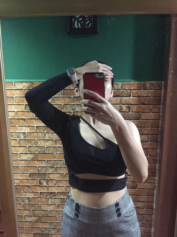 Celeste asymmetrisk crop top med utskärning