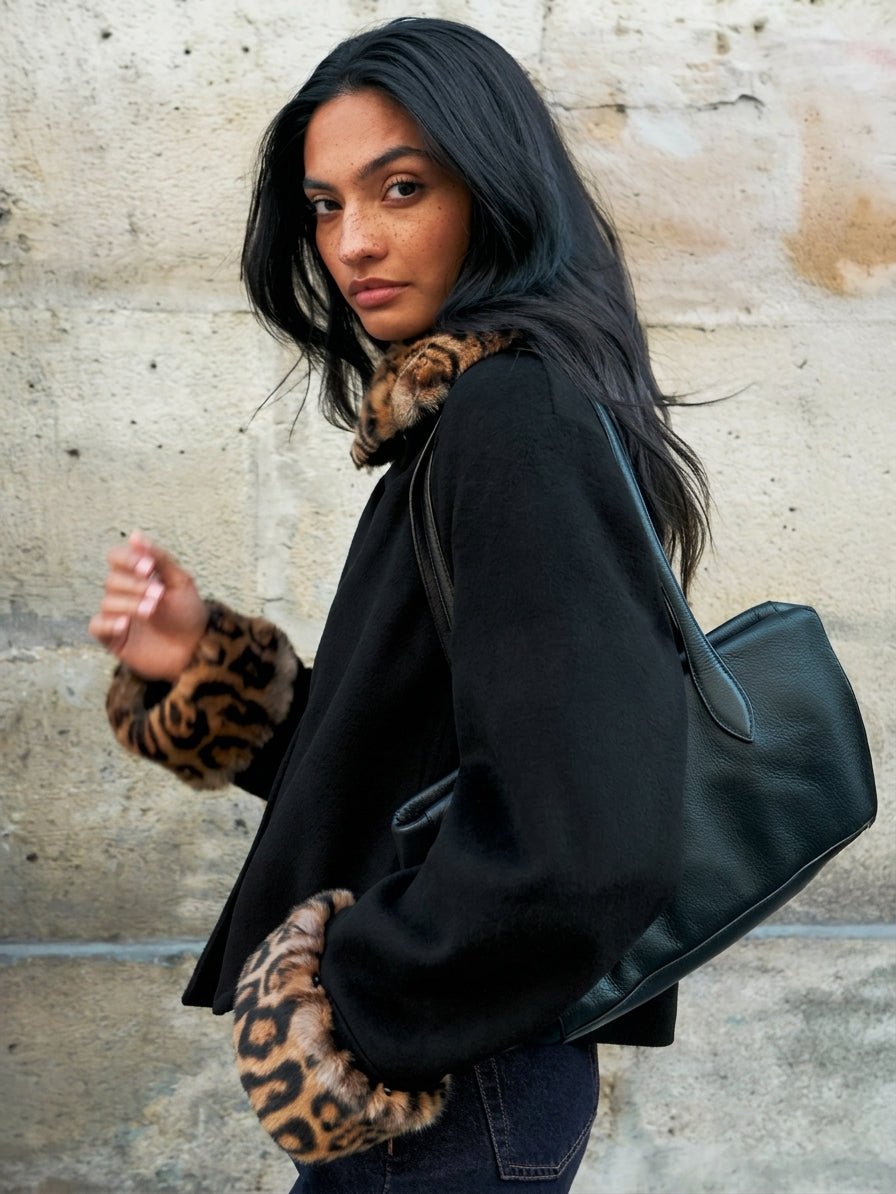 Astrid Leopard Faux Fur Trim Jacket