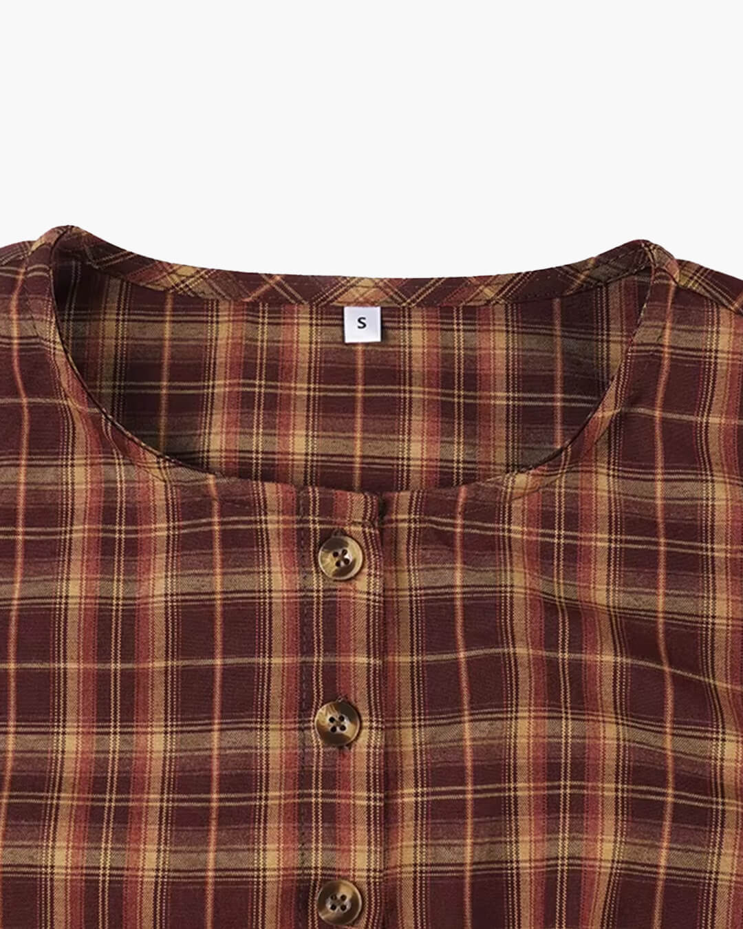 Hedda Plaid Long Sleeve Mini Dress in burgundy plaid – styled look