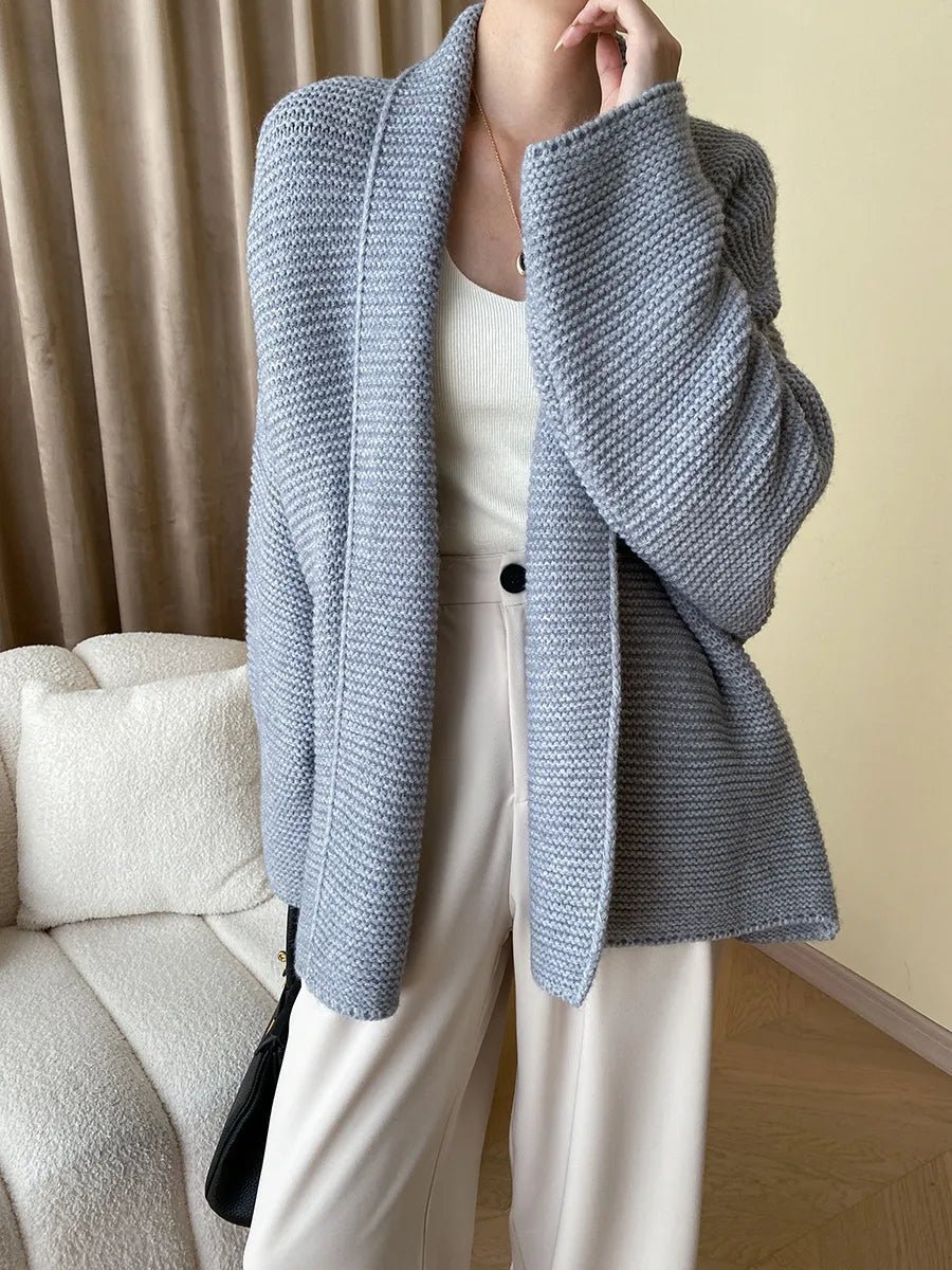 Abigail stickad cardigan med skärp