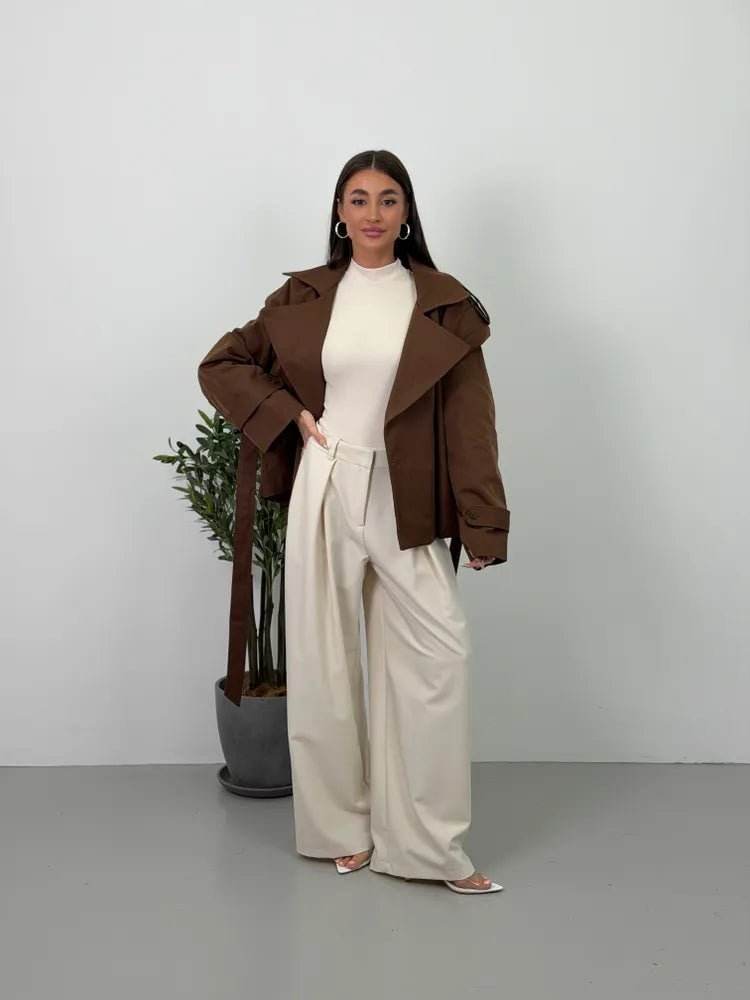 Adinda kort trenchcoat