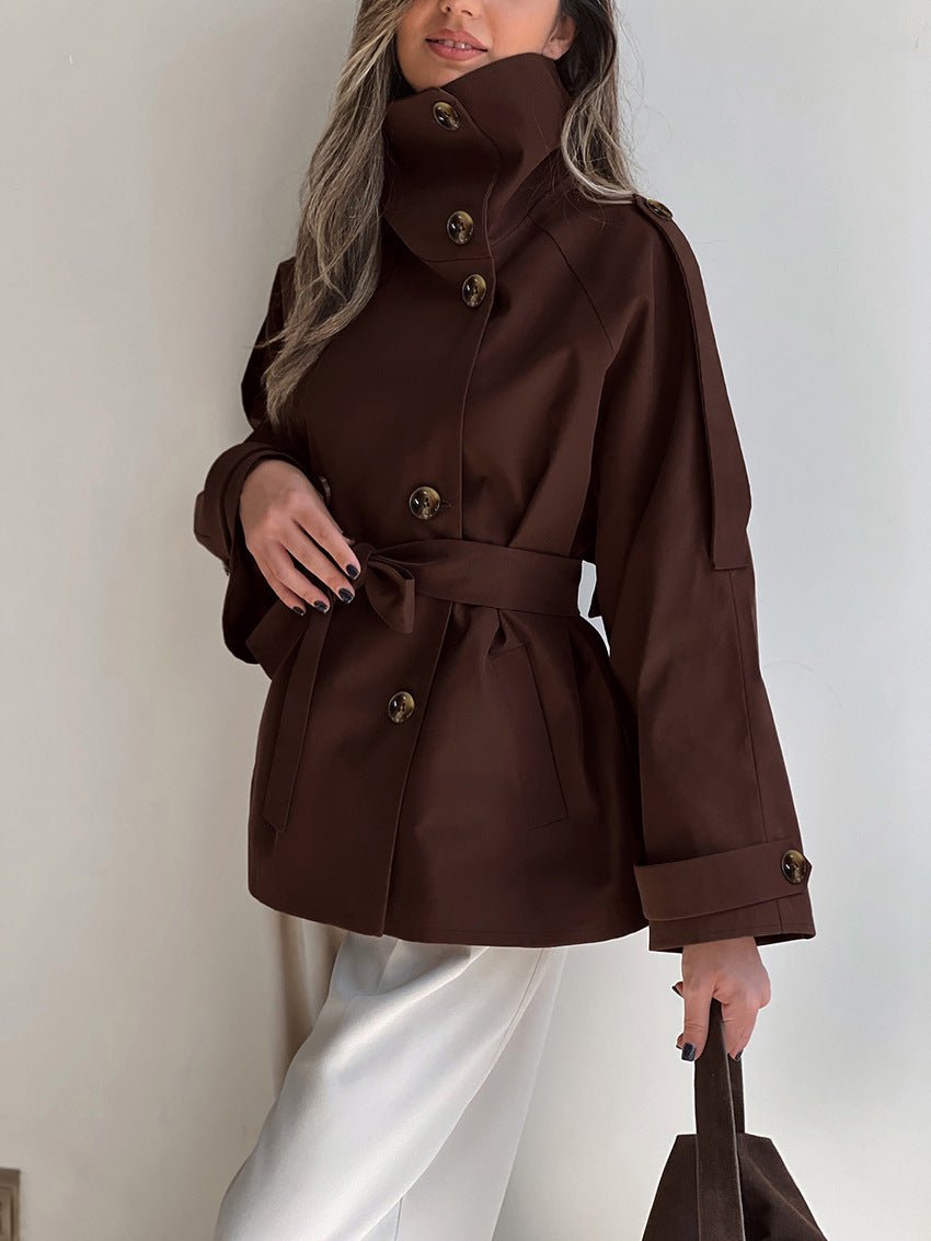 Aida kort trenchcoat med snörning