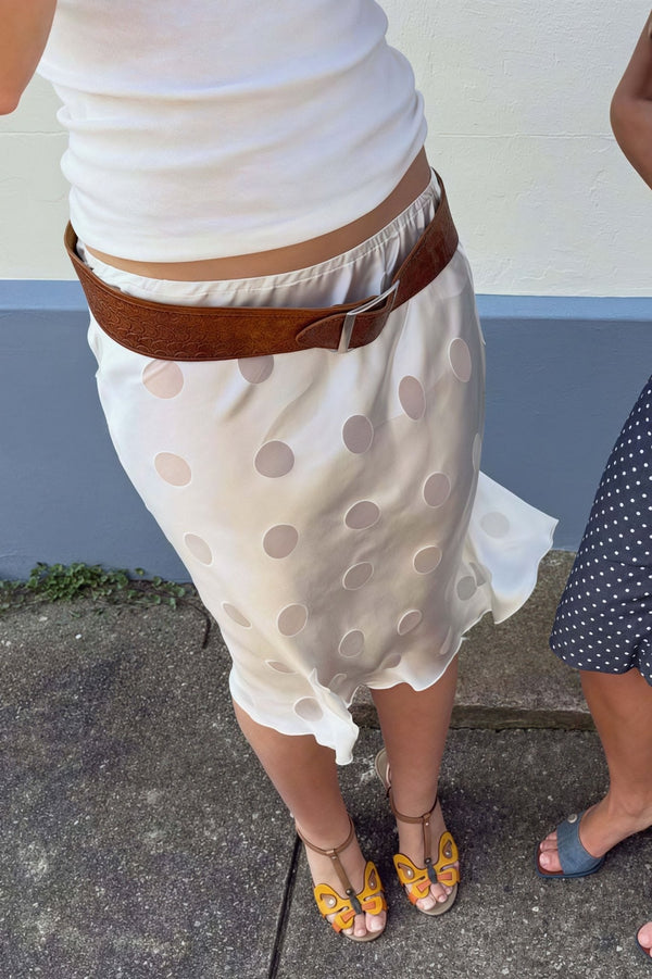 Aislinne Polka Dot Sheer Skirt
