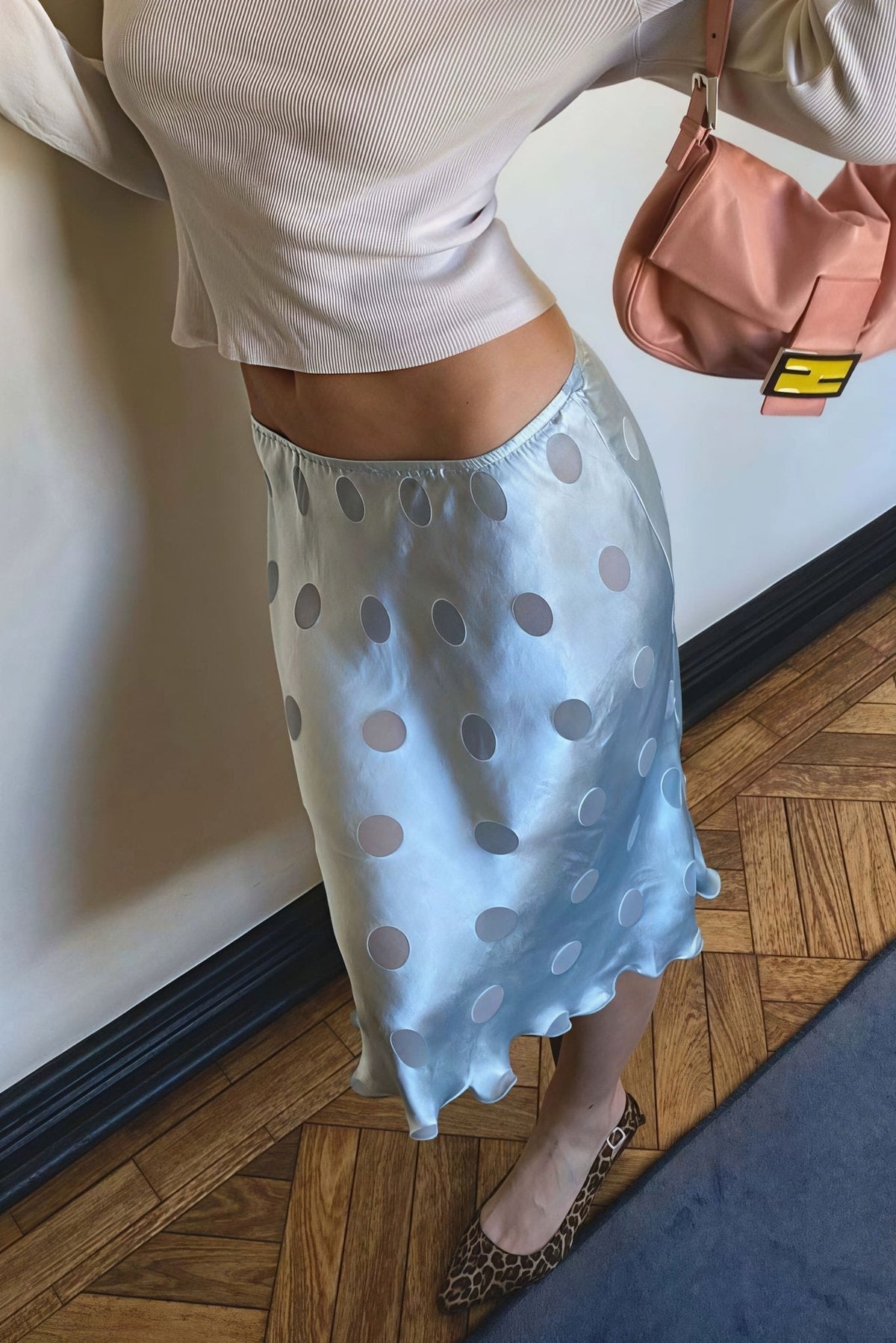 Aislinne transparent kjol med prickmönster