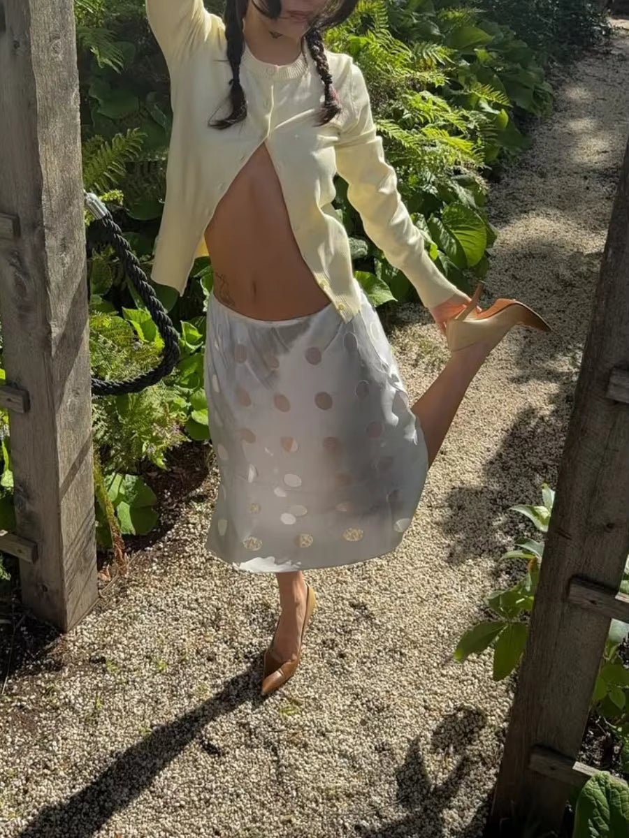Aislinne transparent kjol med prickmönster