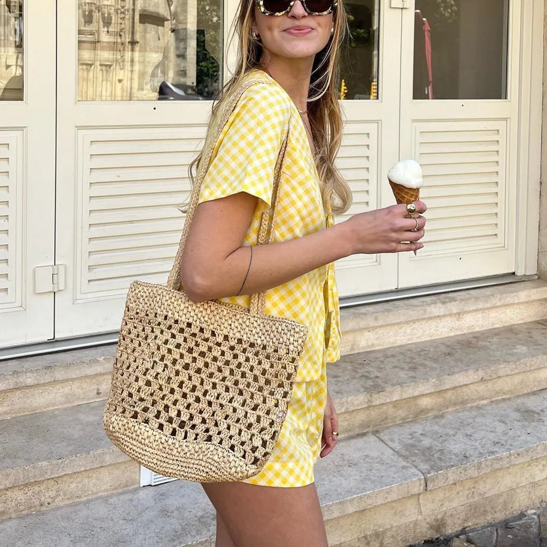 Anna pyjamaset med rutig babydoll-topp