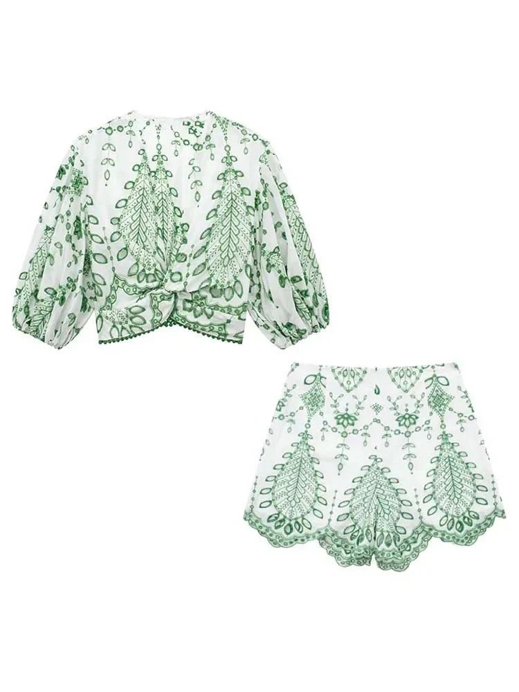 Aoife broderat shortsset