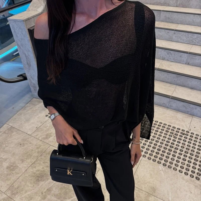 Asymmetrisk genomskinlig ponchotopp