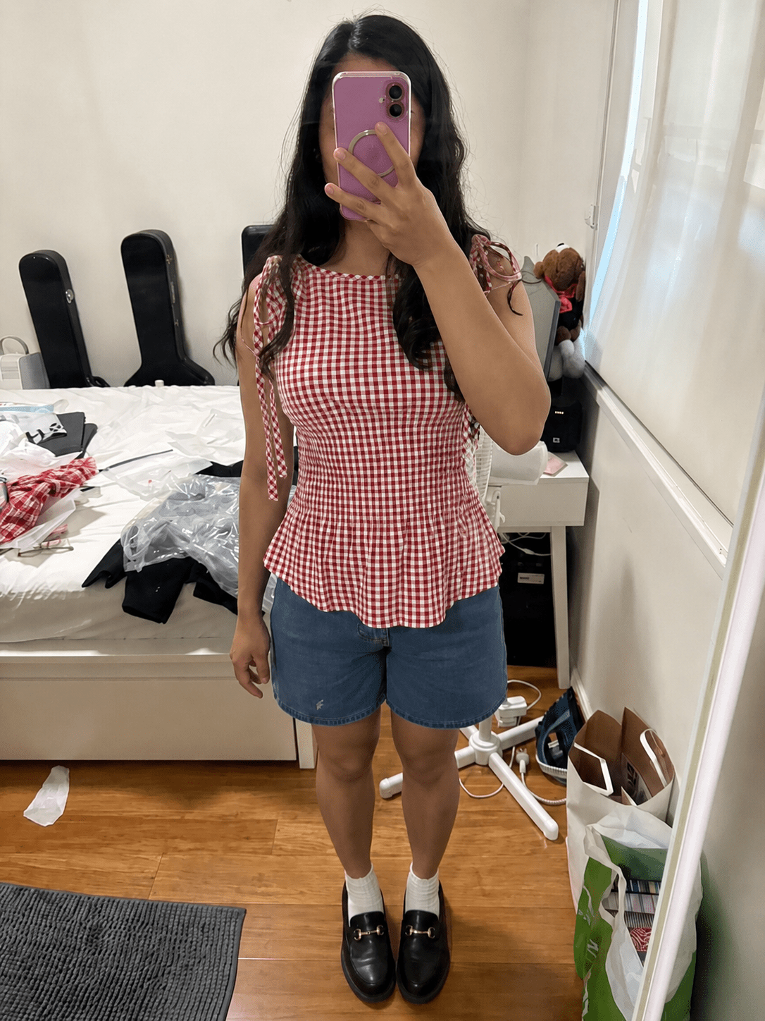Audreys vintageblus i gingham