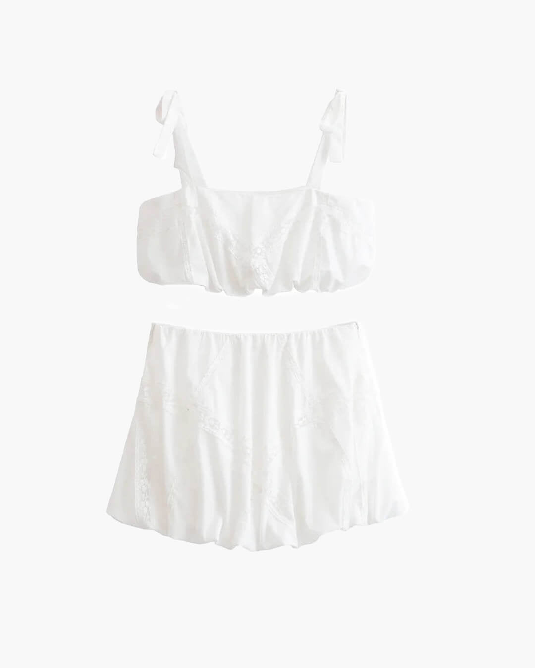 Aurelia set med broderad puffärmad topp och kjol