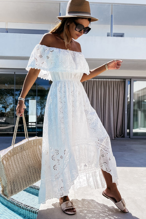 Aurore Boho Off-Shoulder Maxi Dress