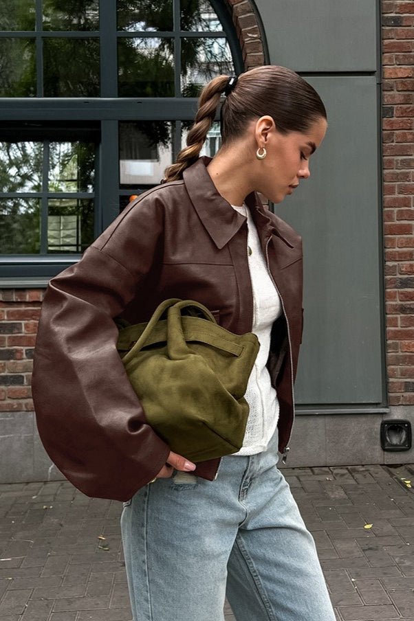Azara vintagejacka i konstläder