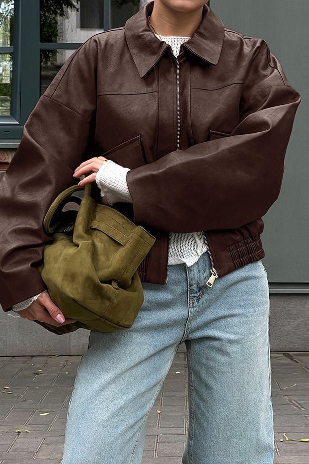 Azara vintagejacka i konstläder