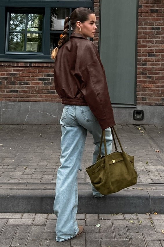 Azara vintagejacka i konstläder