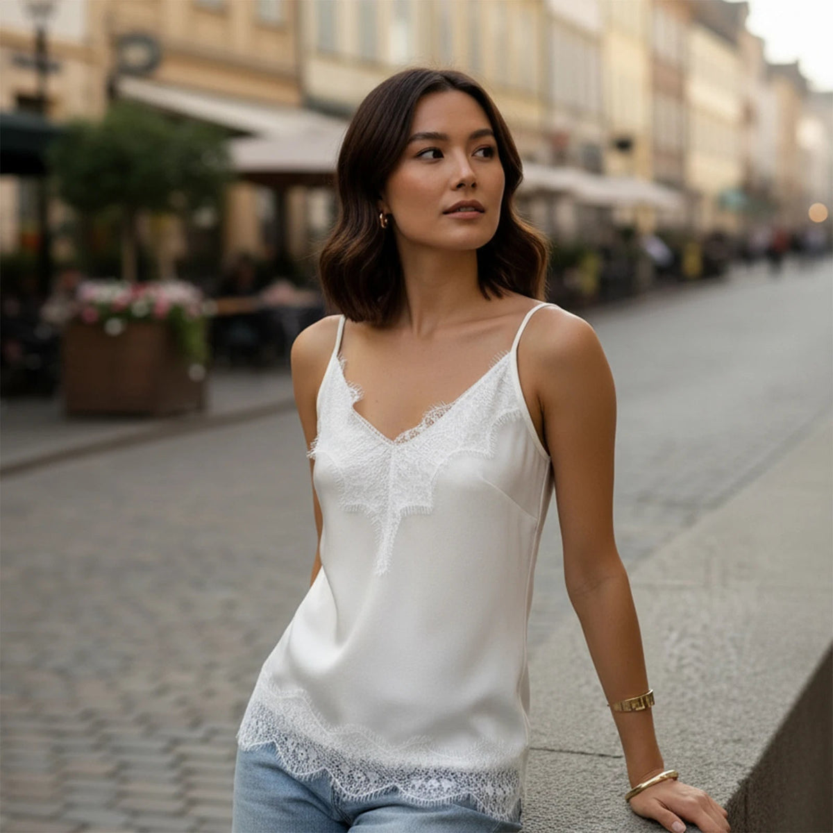 Bianca camisole-topp i satin