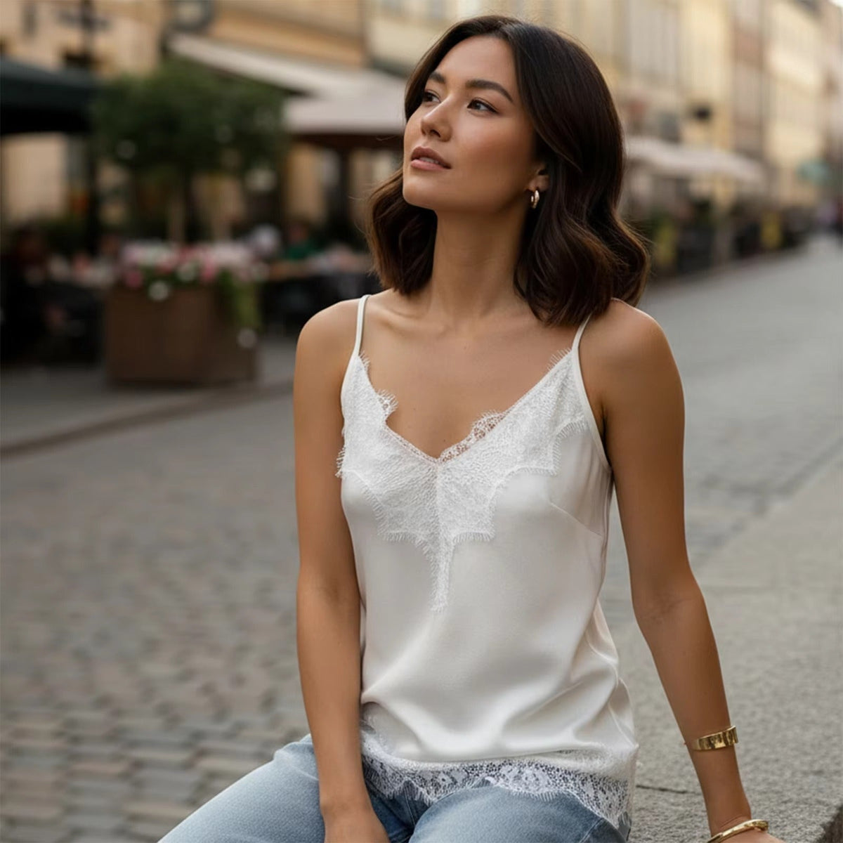 Bianca camisole-topp i satin