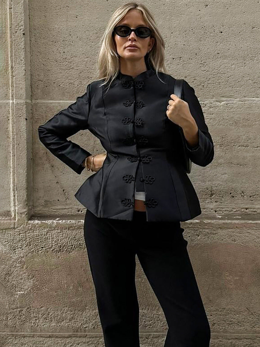 Ida schössjacka med mandarinkrage