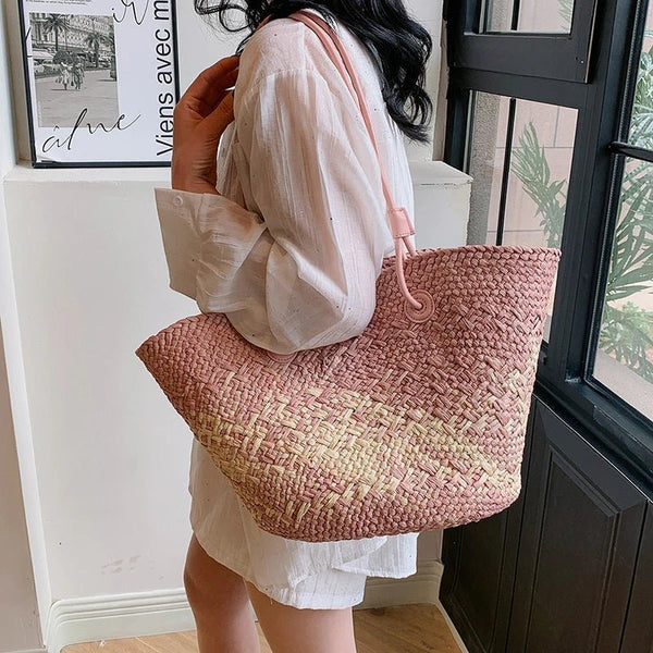 Camille French Straw Tote Bag