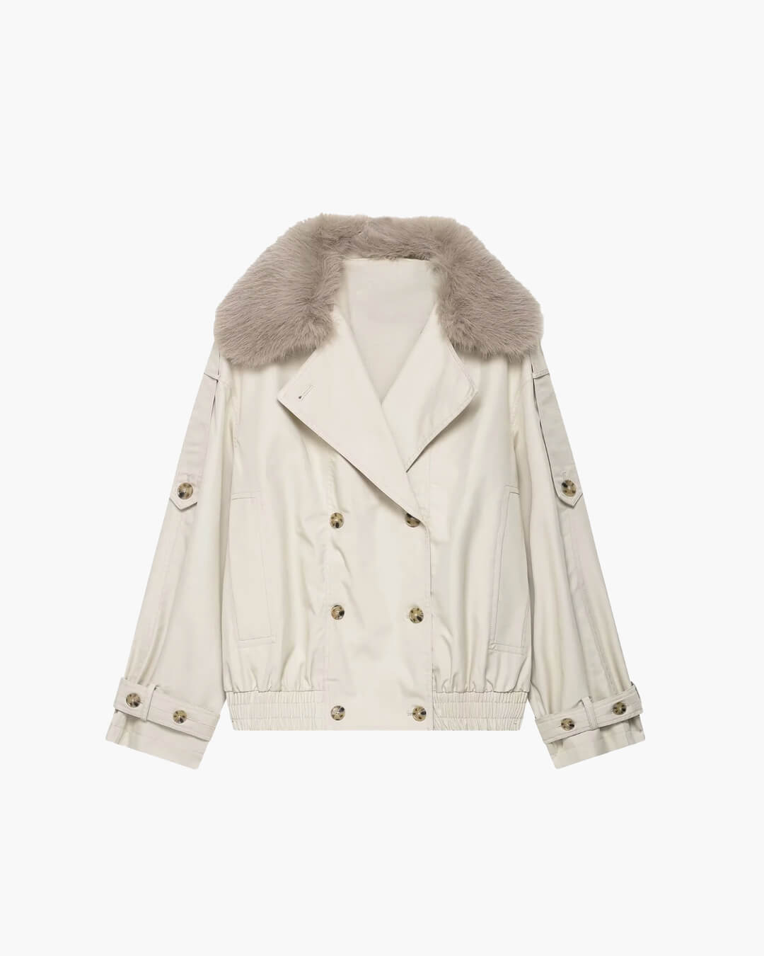 Camille trenchcoat med fuskpäls