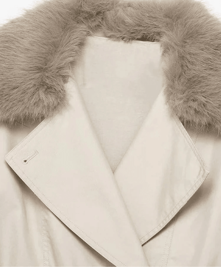 Camille trenchcoat med fuskpäls