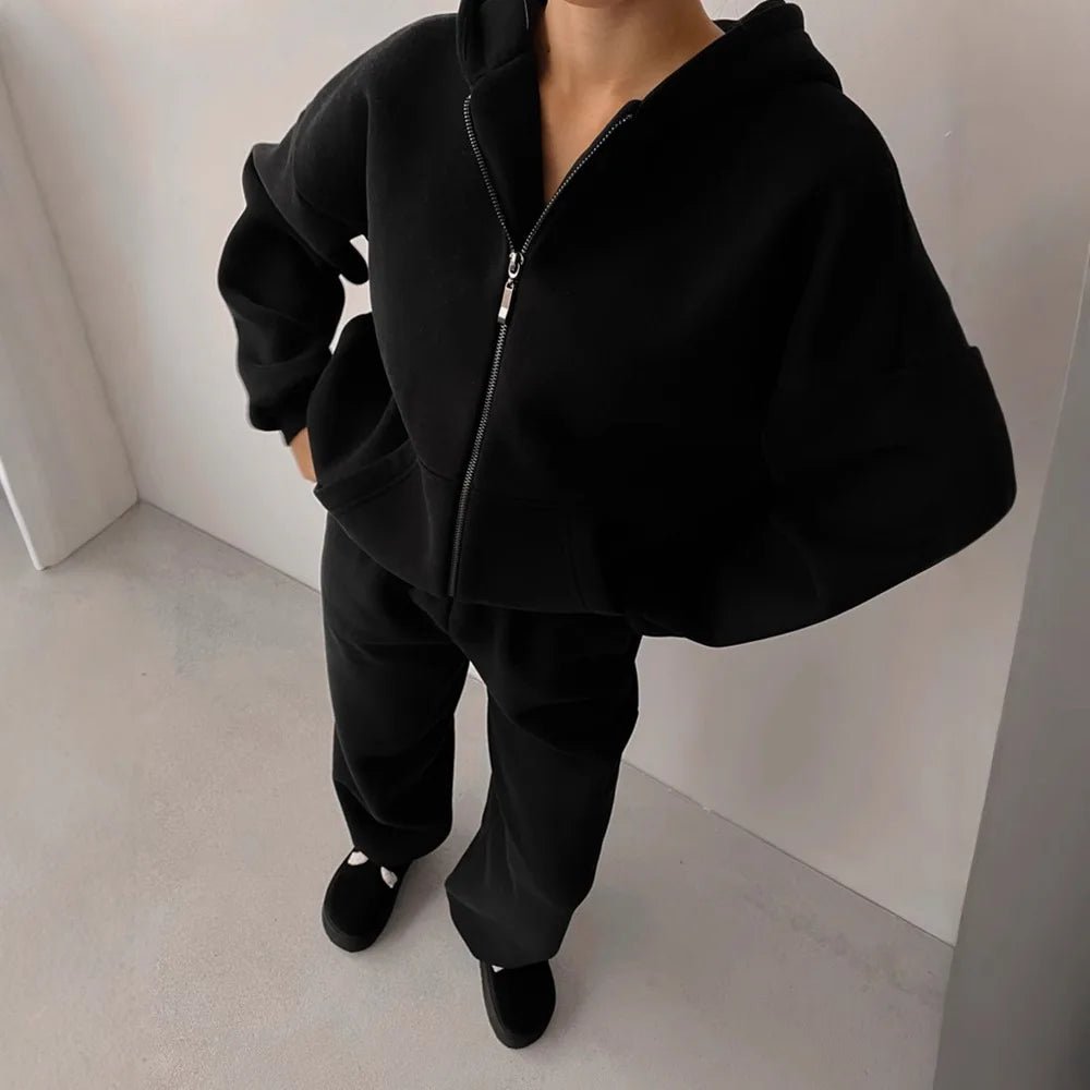 Cecilia oversized huvtröja och byxor, 2-delat set