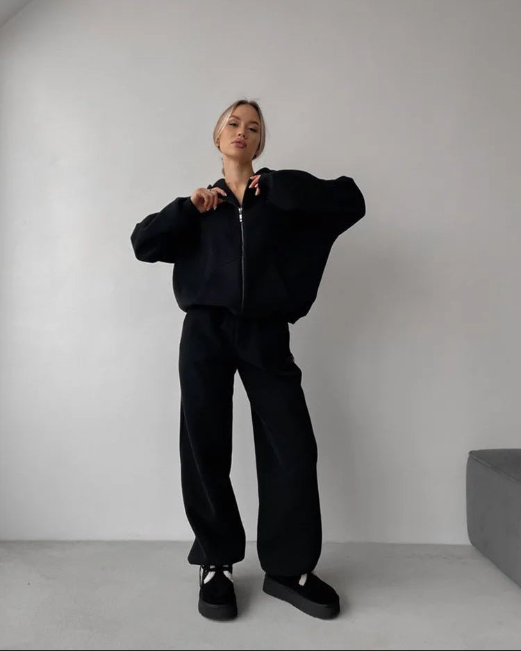 Cecilia oversized huvtröja och byxor, 2-delat set
