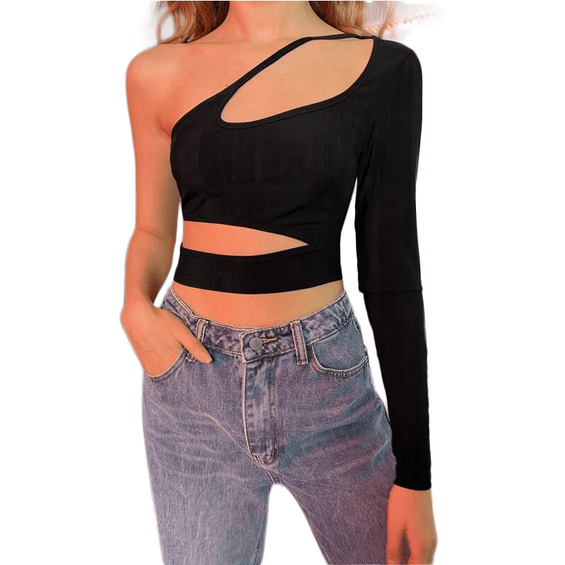 Celeste asymmetrisk crop top med utskärning