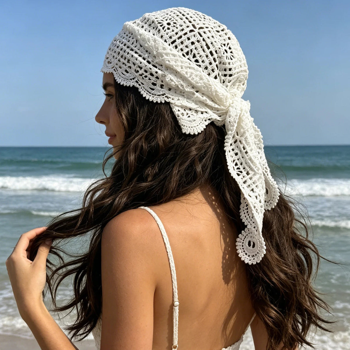 Celeste bohemisk trekantig scarf