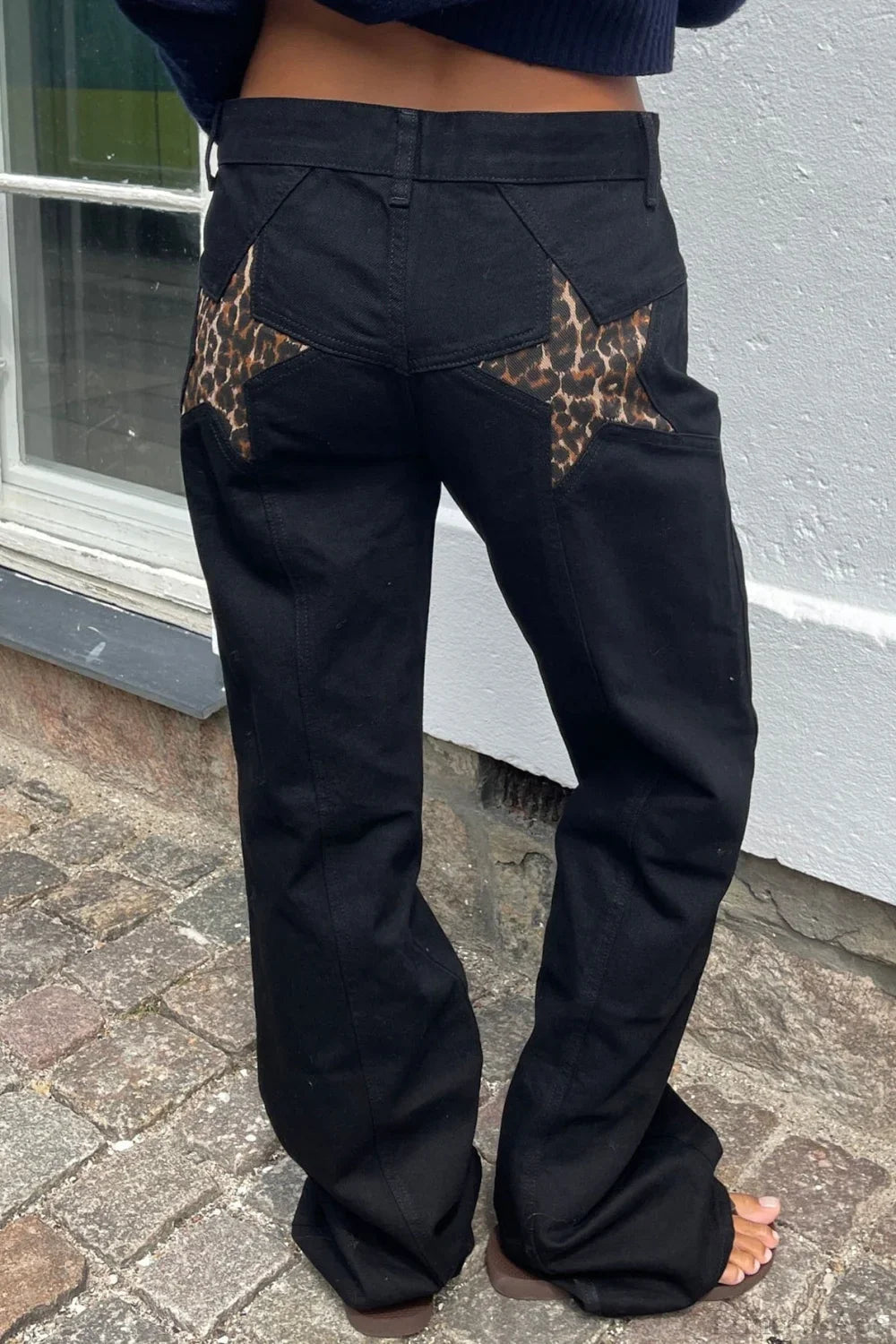 Charlize jeans med stjärnmönster och färgblock
