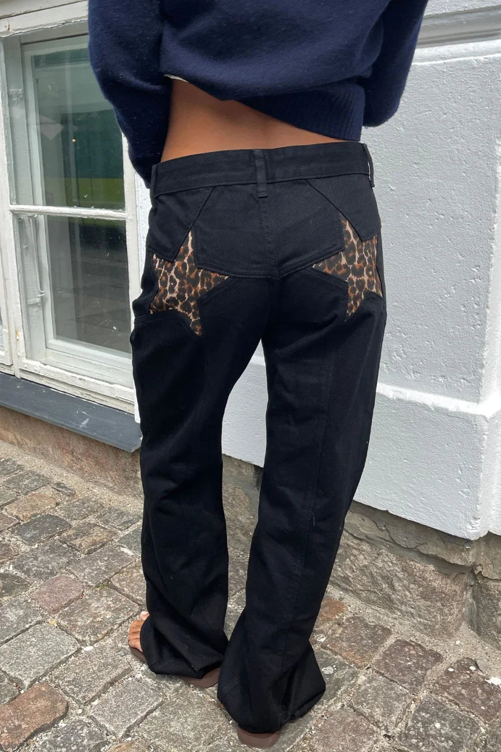 Charlize jeans med stjärnmönster och färgblock