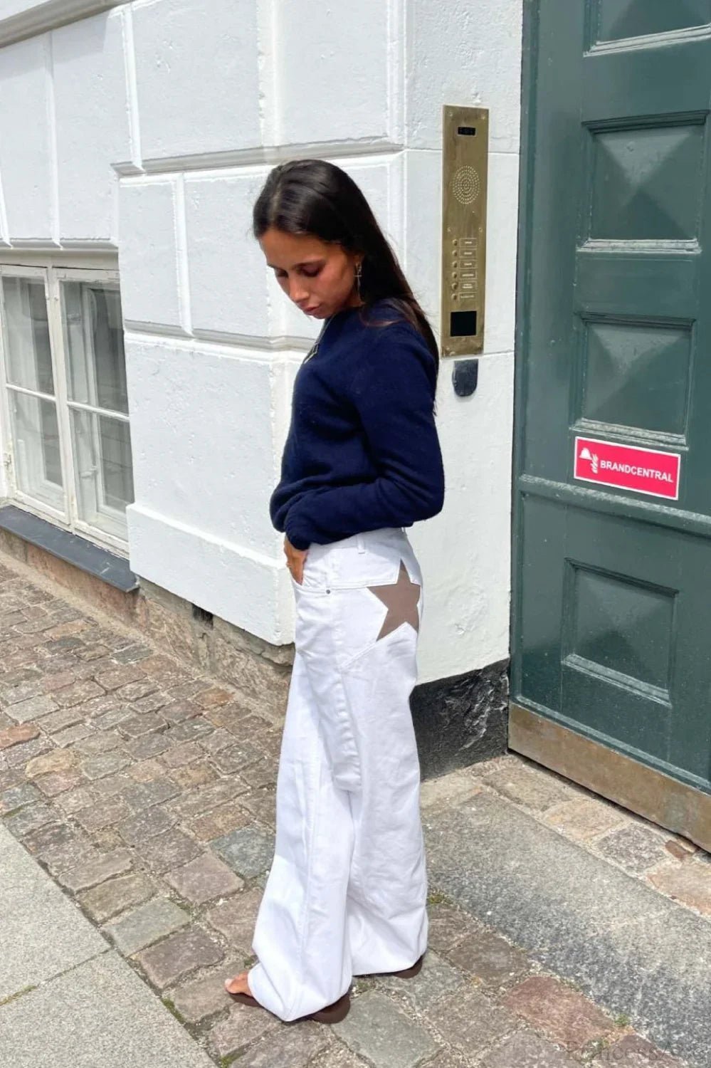 Charlize jeans med stjärnmönster och färgblock