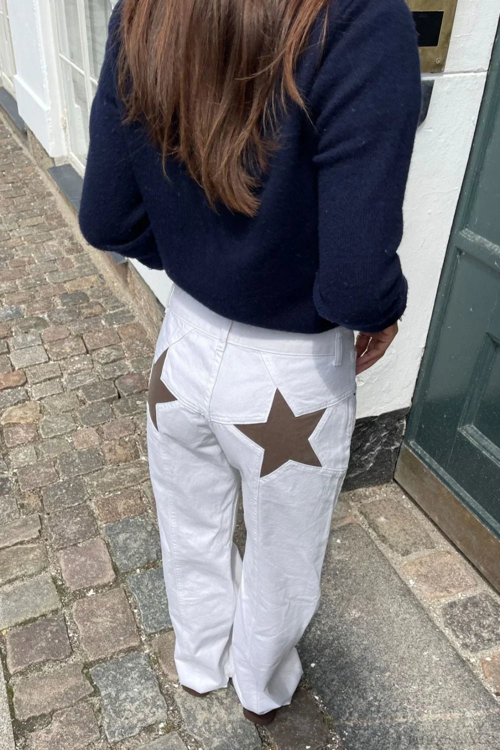 Charlize jeans med stjärnmönster och färgblock