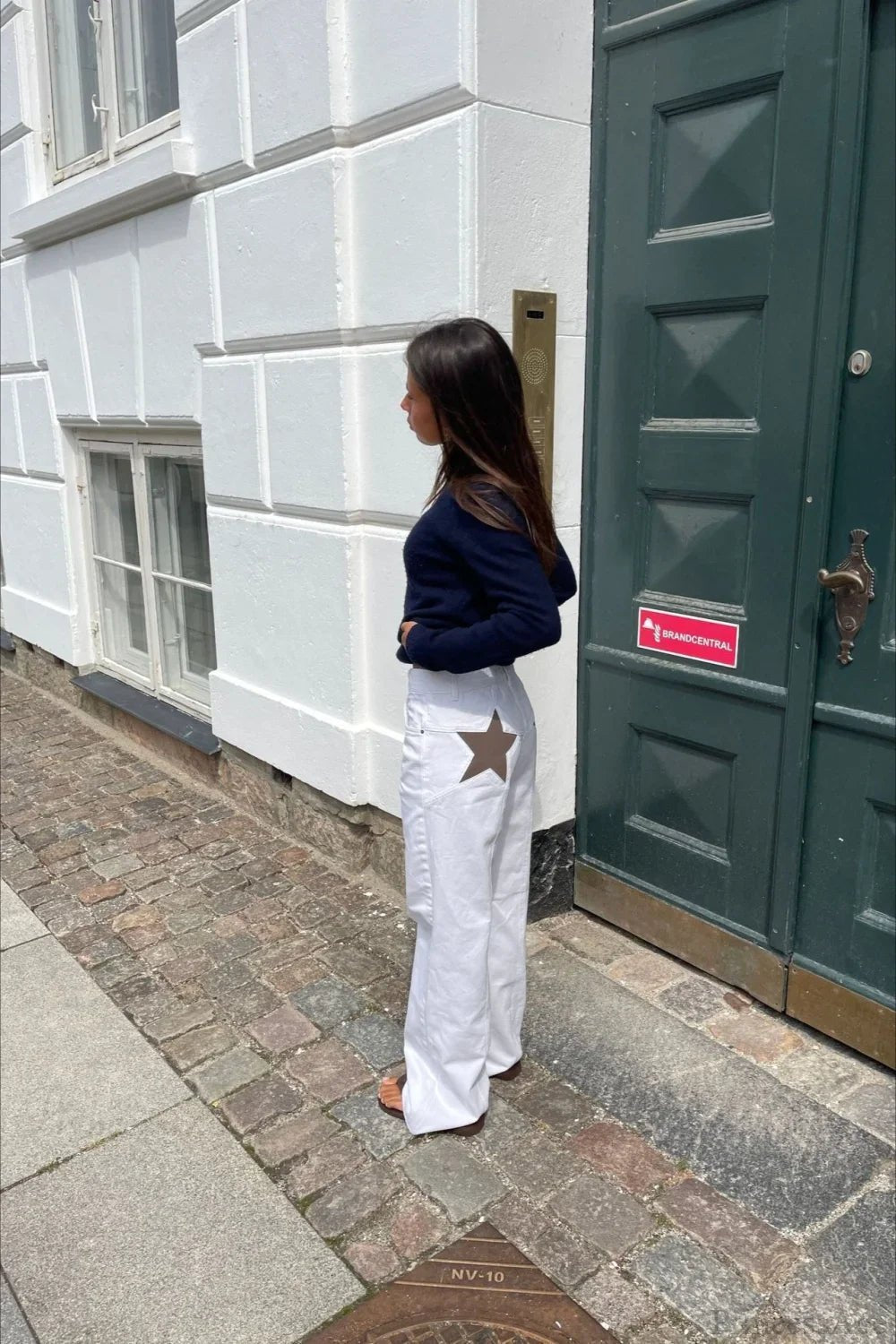 Charlize jeans med stjärnmönster och färgblock