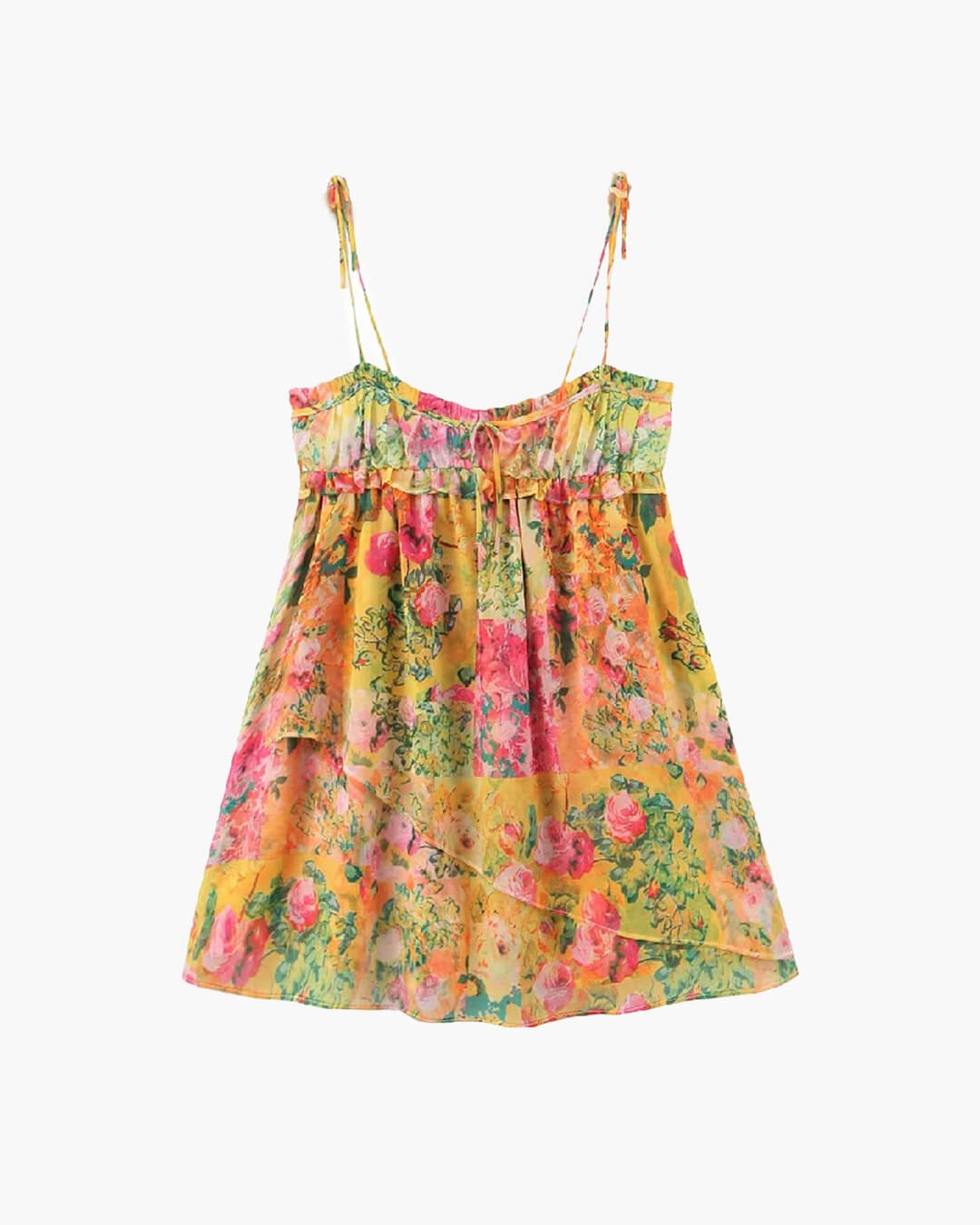 Clara flerfärgad blommig miniklänning