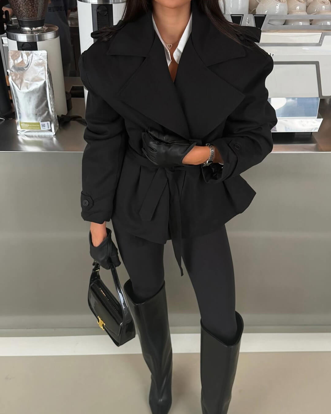 Dorothy kort trenchcoat med snörning