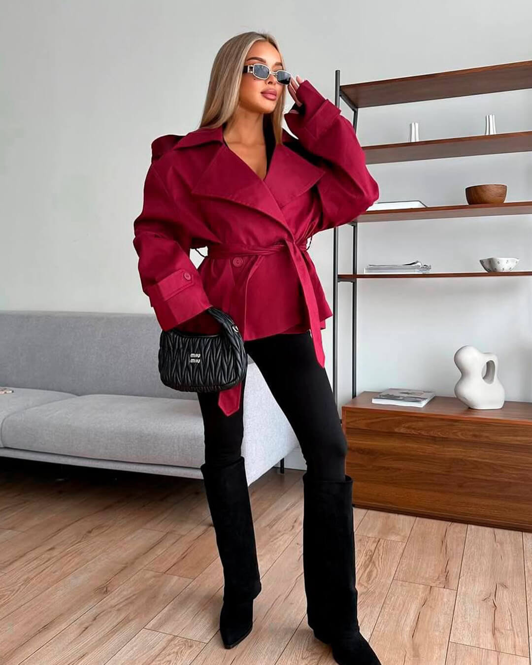 Dorothy kort trenchcoat med snörning