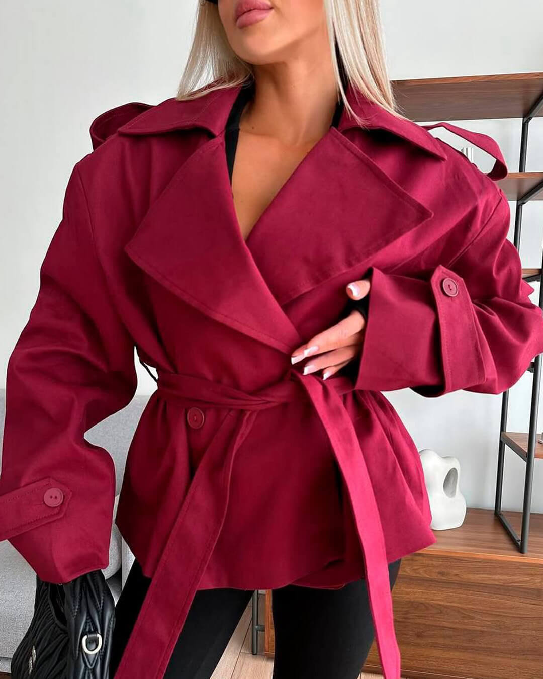 Dorothy kort trenchcoat med snörning
