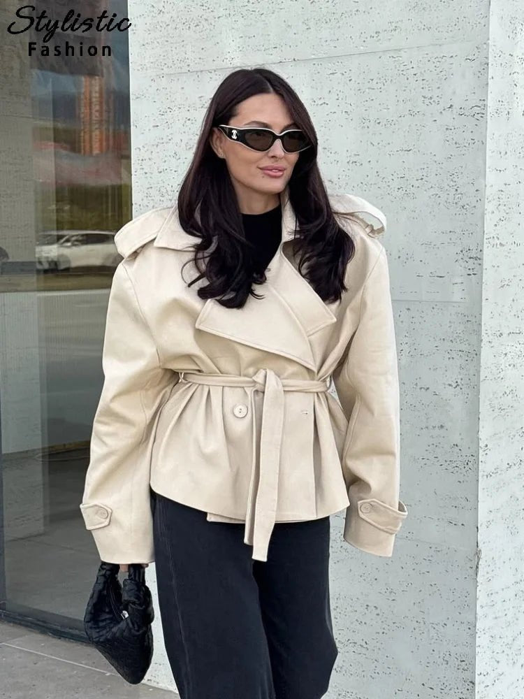 Dorothy kort trenchcoat med snörning