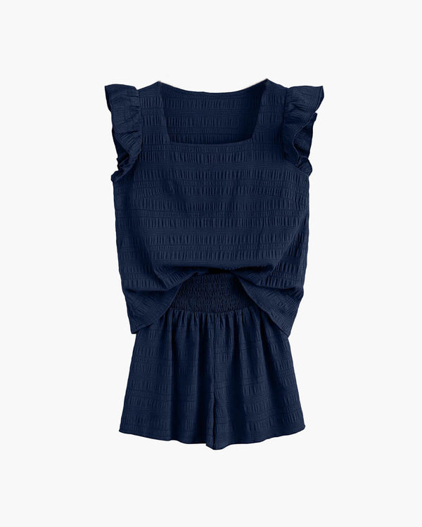 Emilys texturerade blus- och shortsset