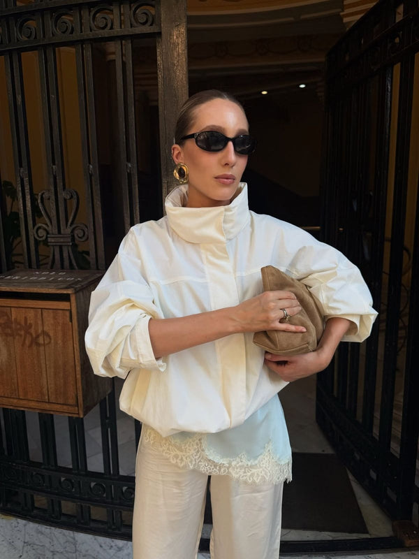 Erica Tricot Funnel Neck Windbreaker