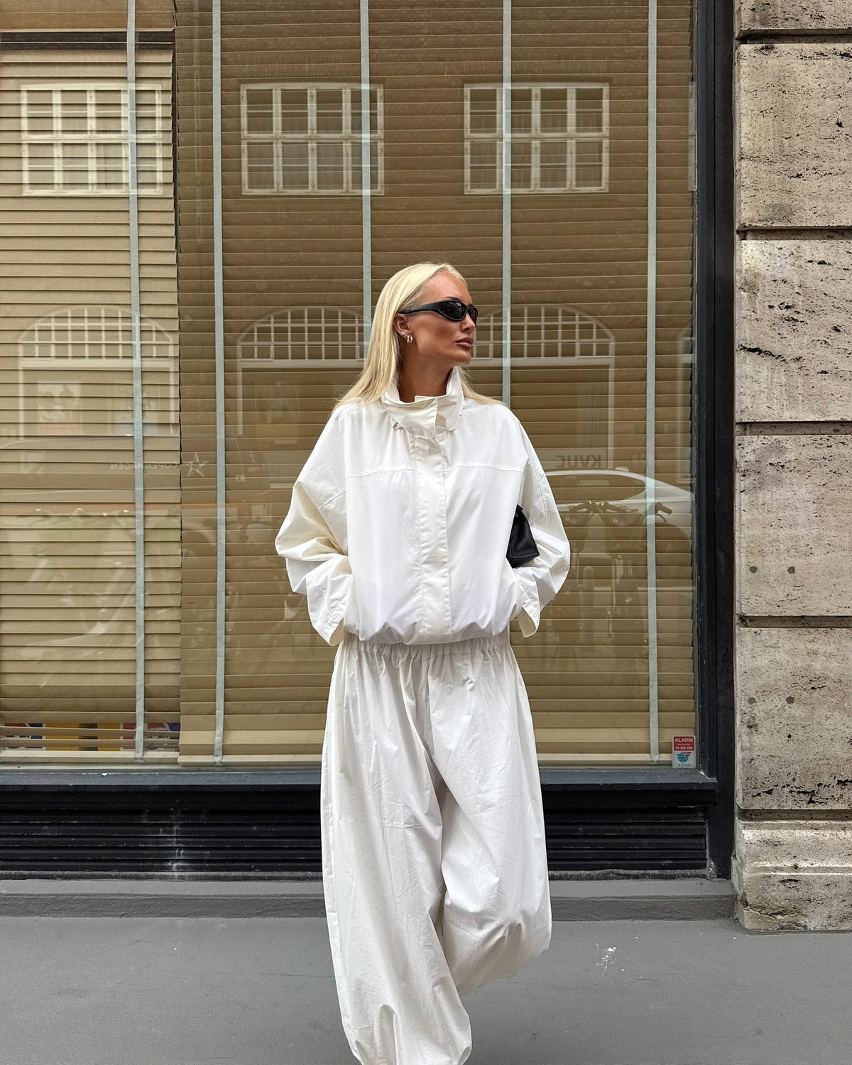 Erica vindjacka i trikå med funnel neck