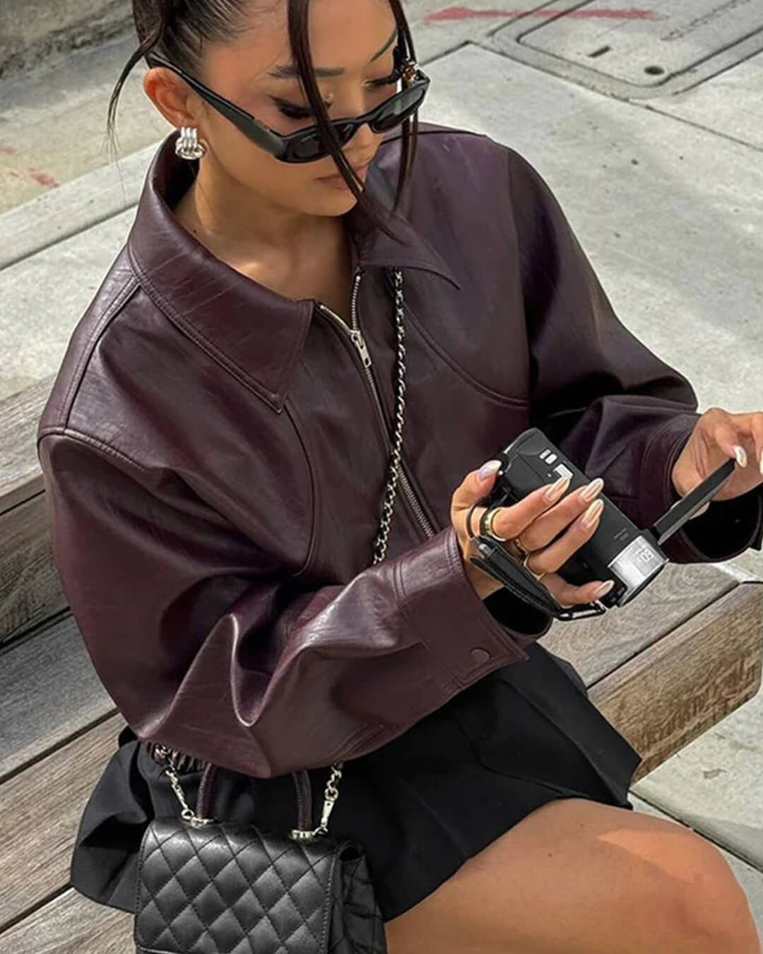 Erika skinnjacka med dragkedja