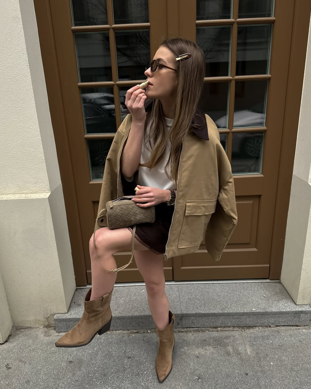Eva vävd mockaväska