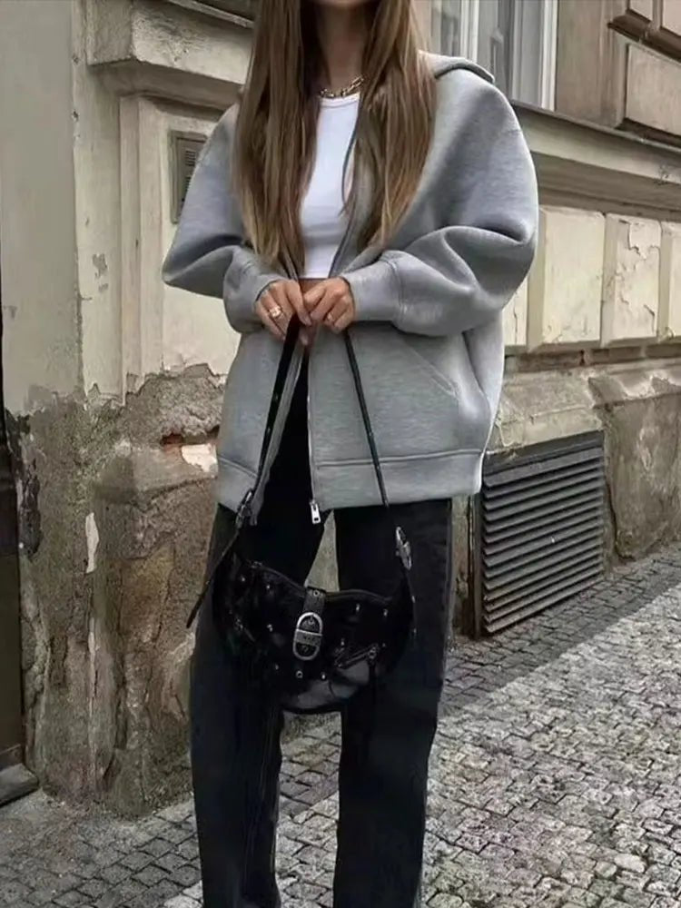 Eveline huvtröja med dragkedja