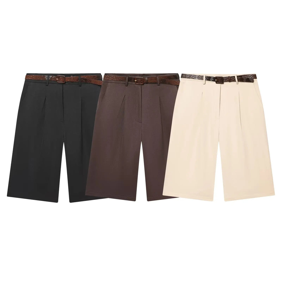 Florentine bermudashorts med hög midja och bälte