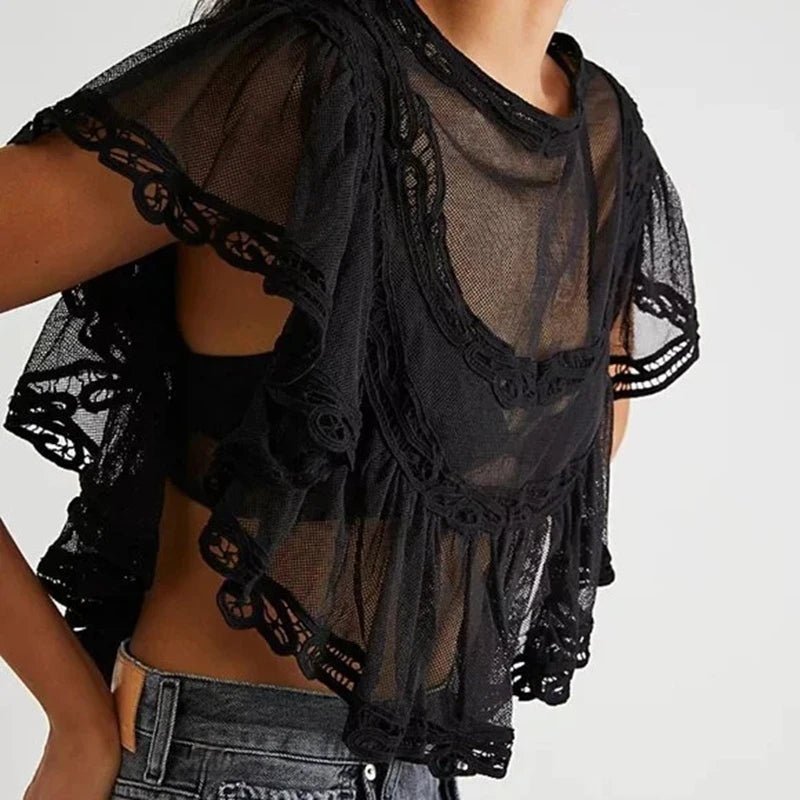 Genevra transparent chiffongblus