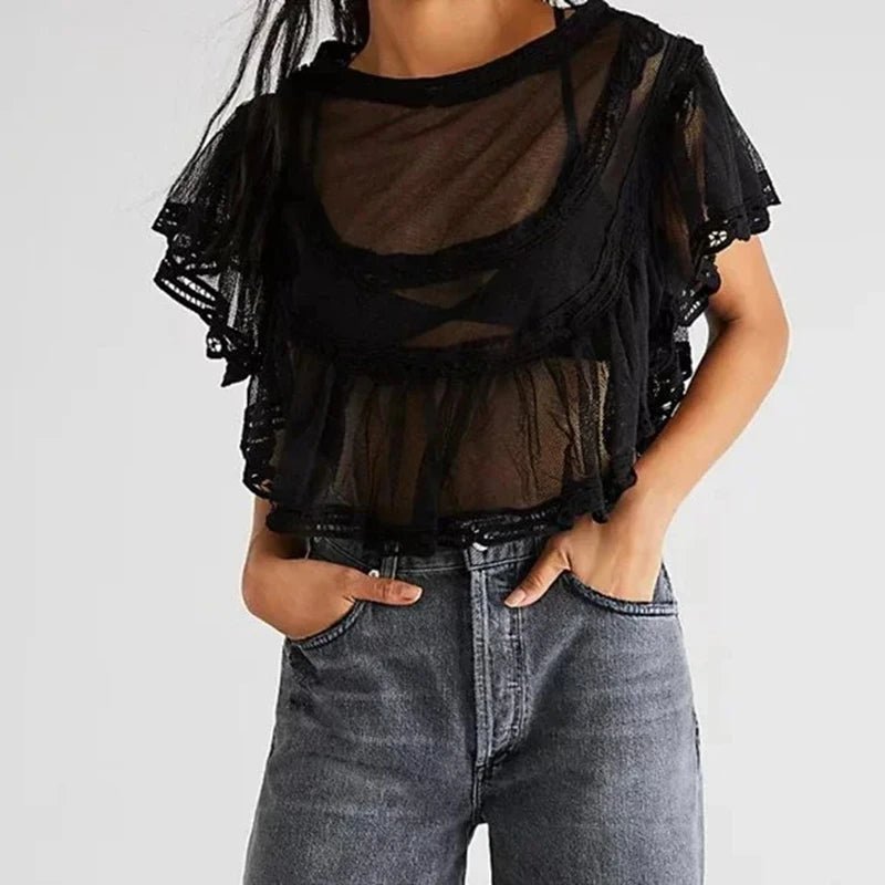 Genevra transparent chiffongblus
