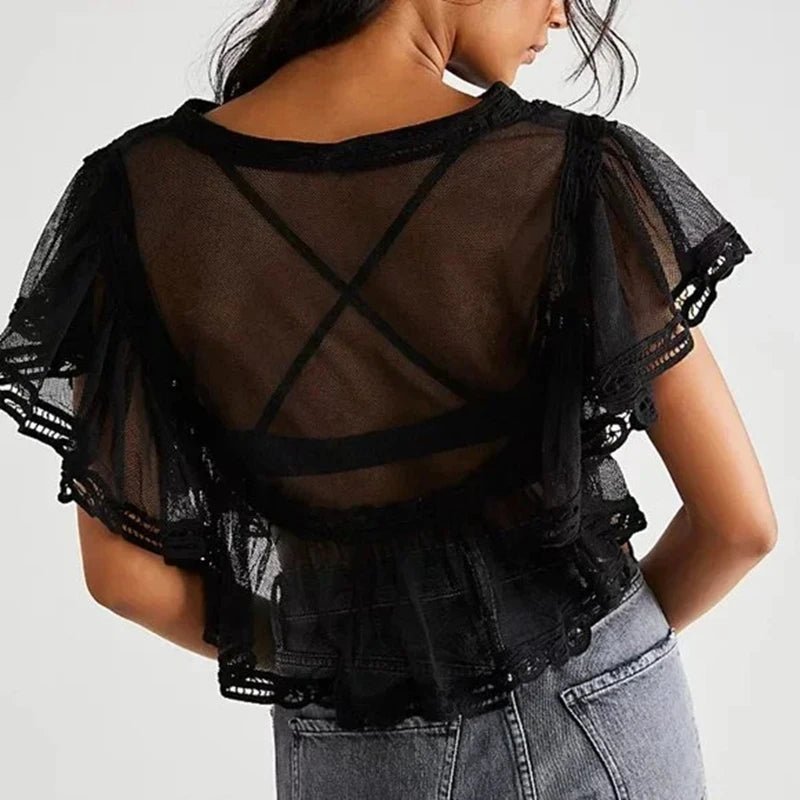 Genevra transparent chiffongblus