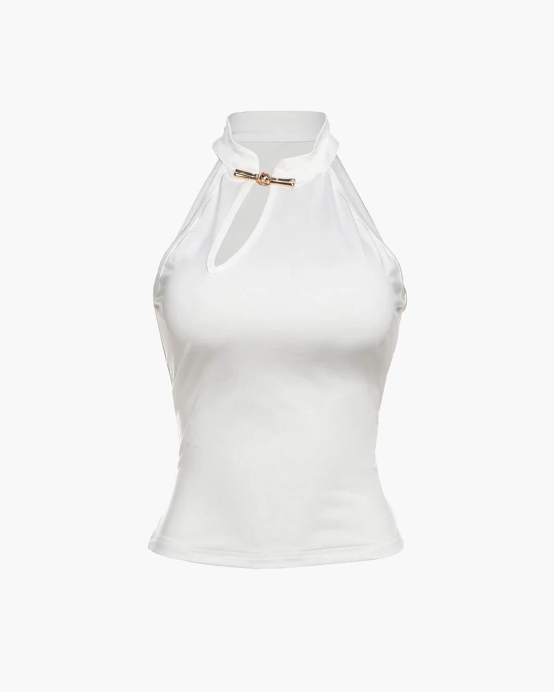 Gerda kort topp med utskurna detaljer och halterneck
