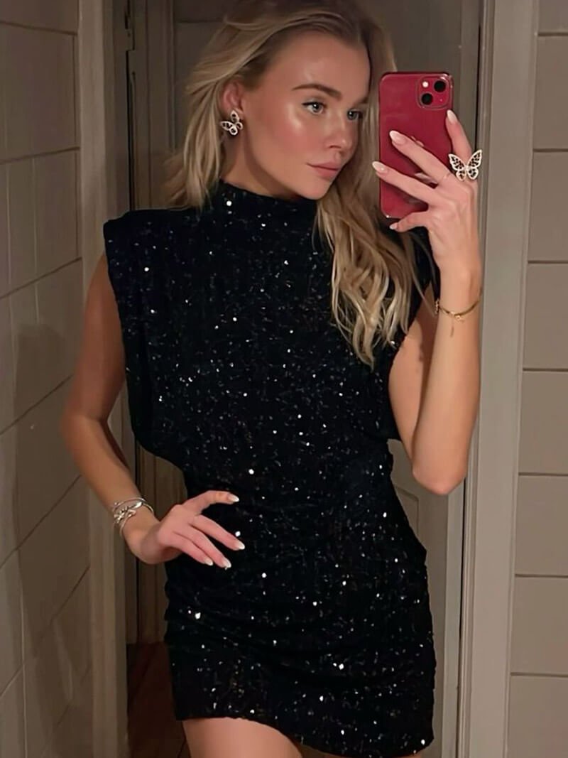 Gillian glittrig miniklänning